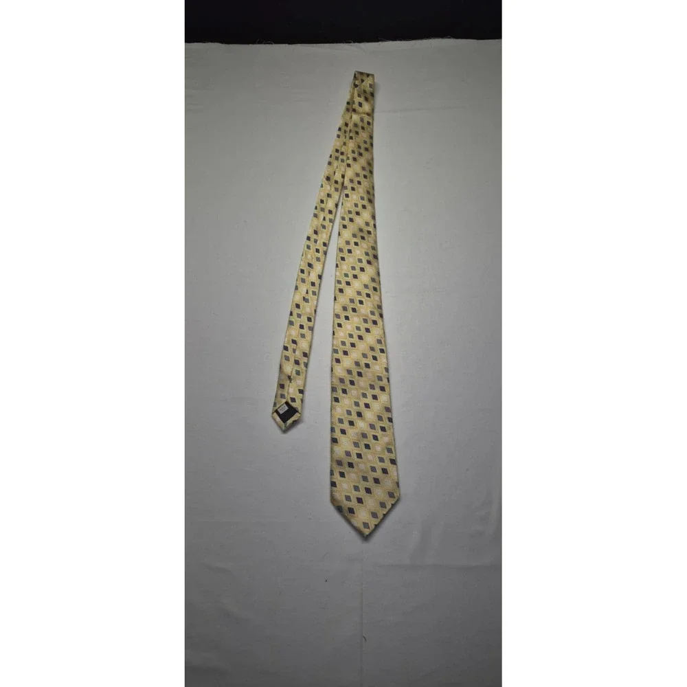 John W. Nordstrom Jacquard 100% Silk Tie Textured Gold Blue Executive Boardroom‎